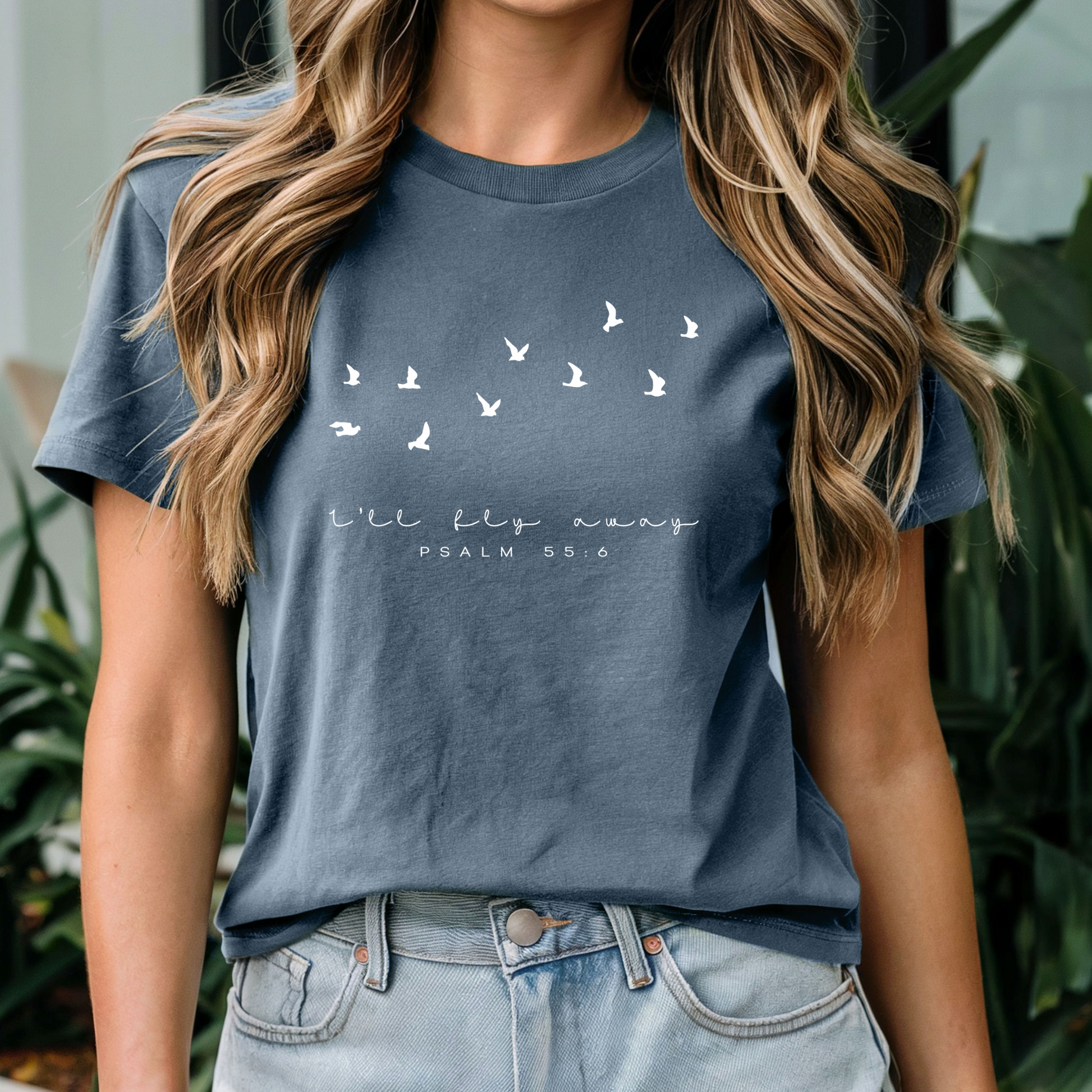 I'll Fly Away Tee – Psalm 55:6 Christian Faith Shirt