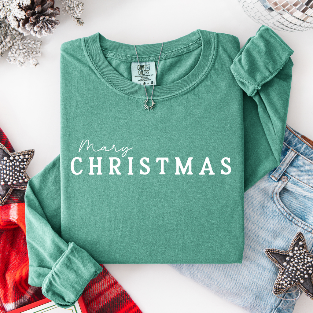 Mary Christmas | T-Shirt Long Sleeve | Christmas shirt