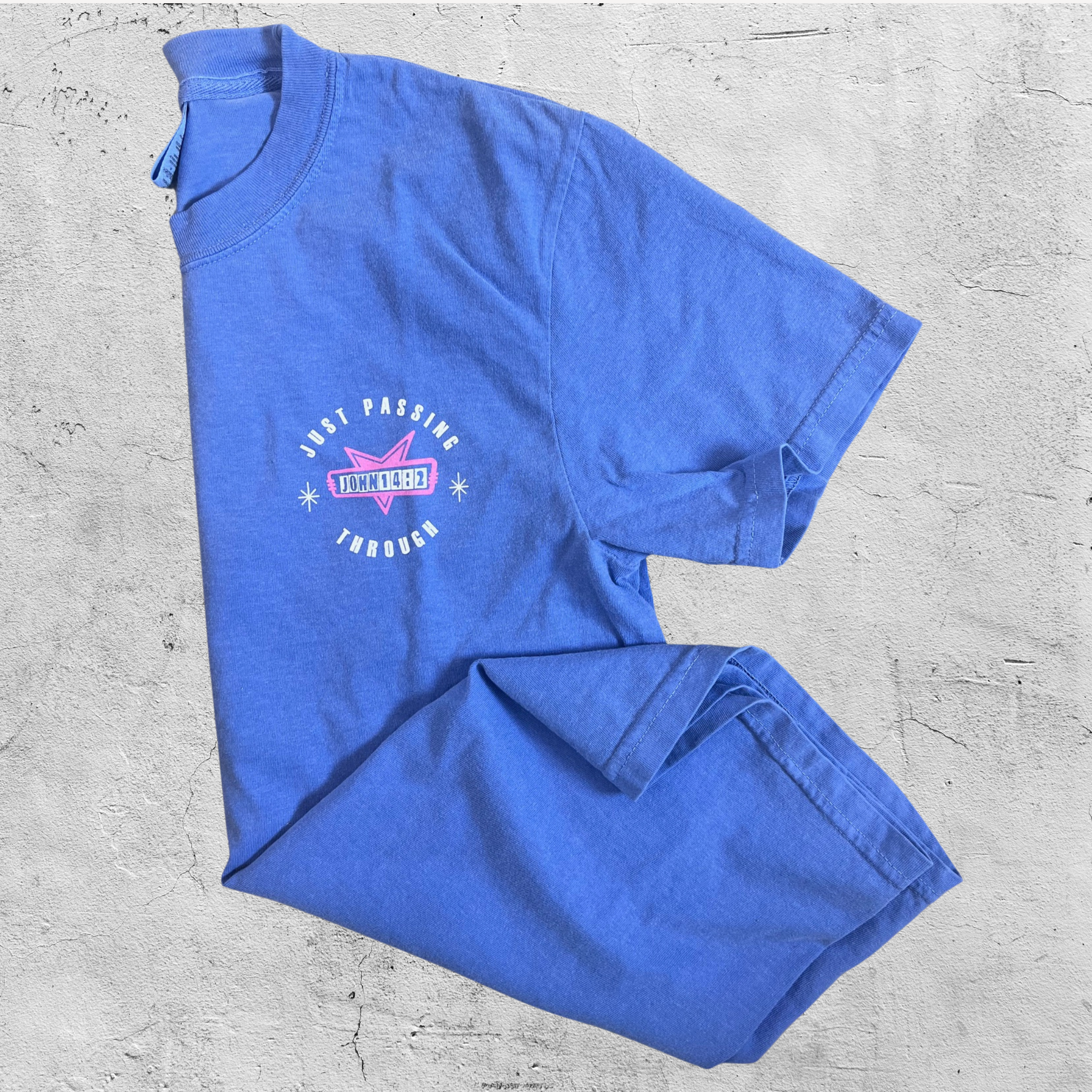 Heaven Graphic T-Shirt with John 14:2 Verse | Blue Christian Scripture Tee