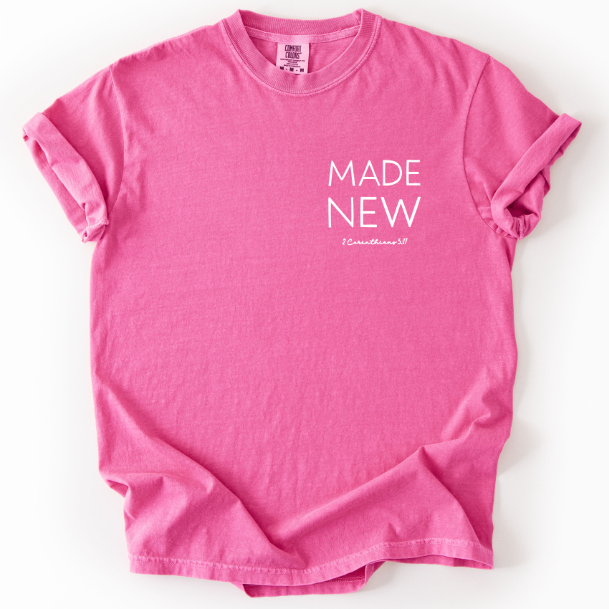 MADE NEW Graphic T-Shirt with 2 CORINTHIANS 5:17 | Christian Scripture Tee