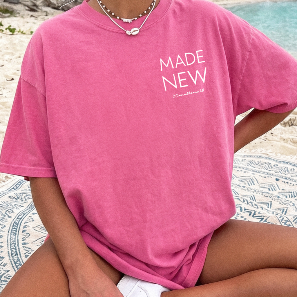MADE NEW Graphic T-Shirt with 2 CORINTHIANS 5:17 | Christian Scripture Tee