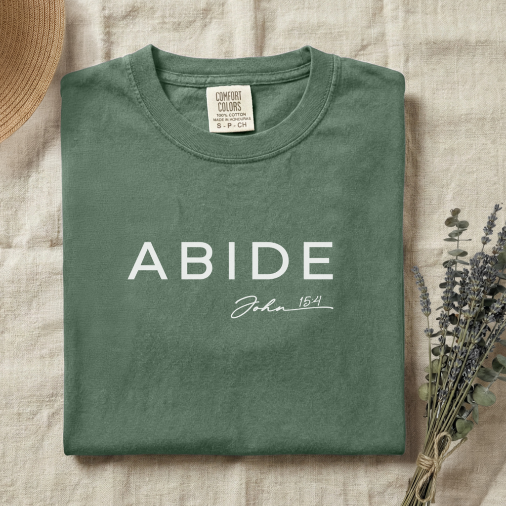 Abide Christian T-Shirt | Faith-Based Comfort Colors Tee