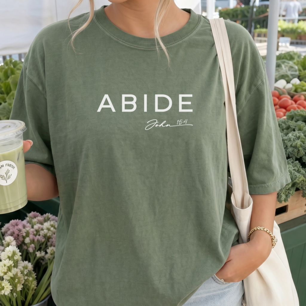 Abide Christian T-Shirt | Faith-Based Comfort Colors Tee