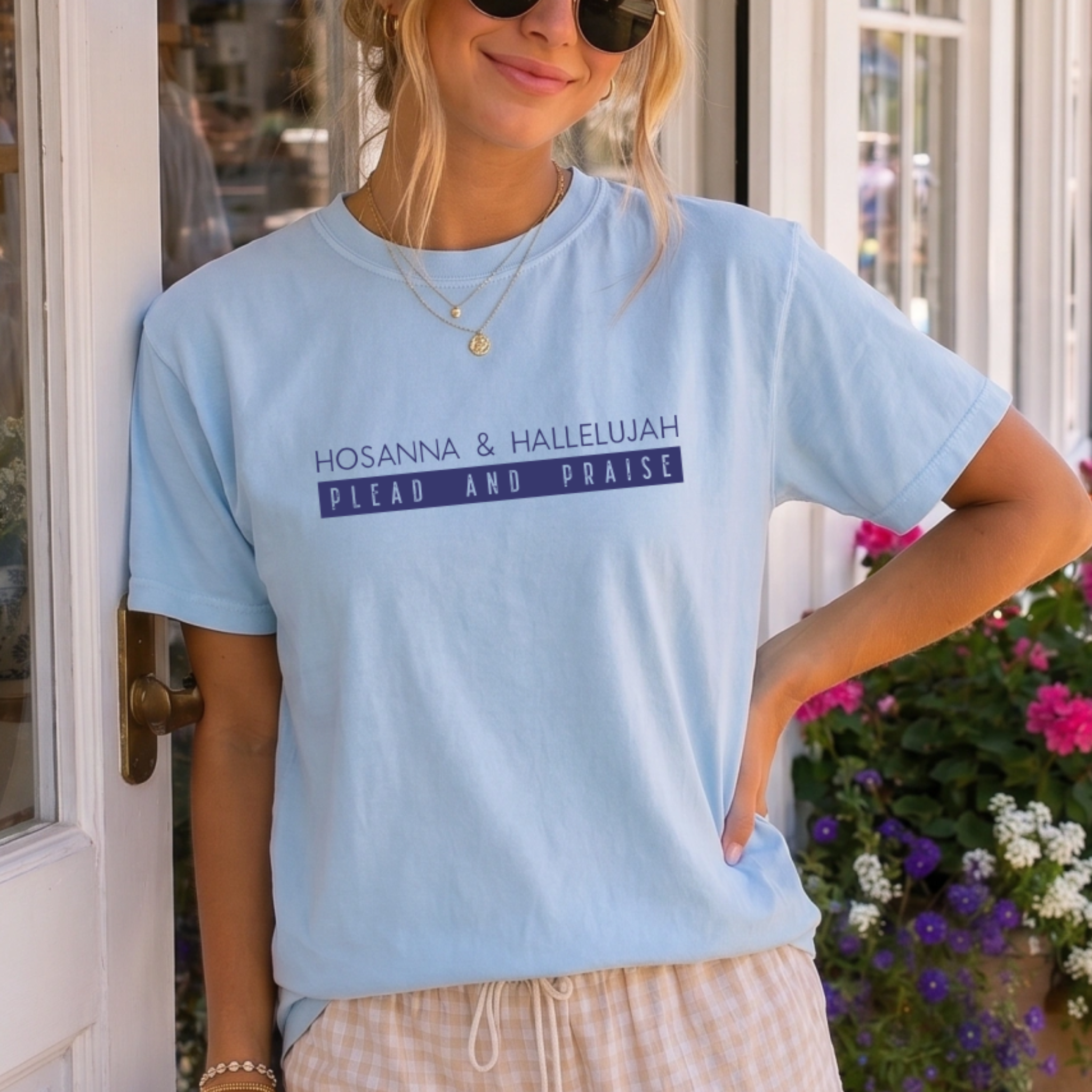 Hosanna & Hallelujah Christian T-Shirt | Plead and Praise Faith-Based Comfort Colors Tee